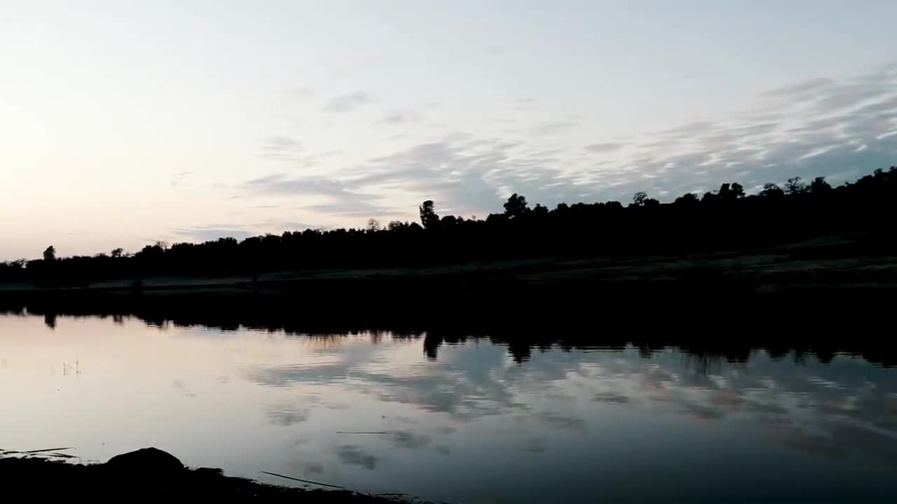 Still water at dusk